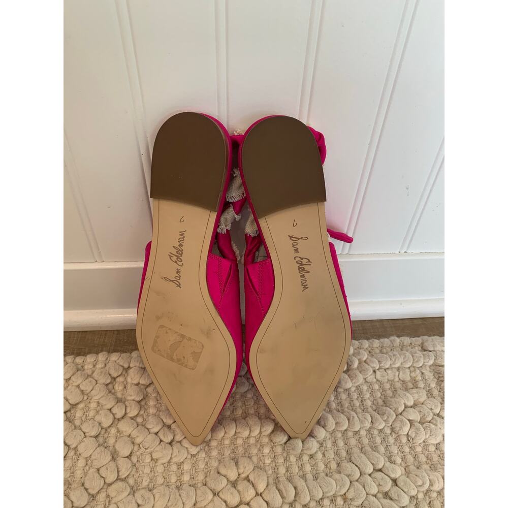 Sam Edelman Rivers Hot Pink Silk SatinPointed Toe Slingback Mule Hot Pink Sz 7 M - Picture 7 of 7